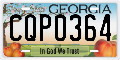 GA license plate CQP0364