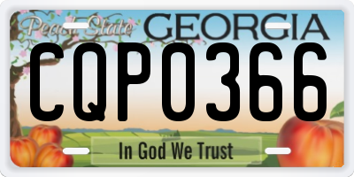 GA license plate CQP0366