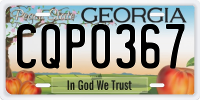 GA license plate CQP0367