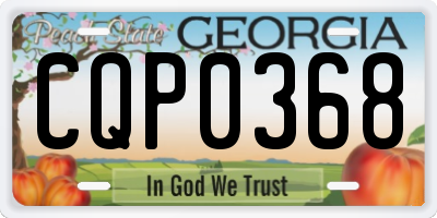 GA license plate CQP0368