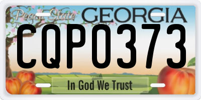 GA license plate CQP0373