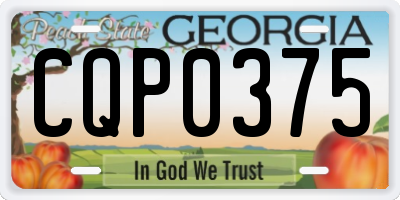 GA license plate CQP0375