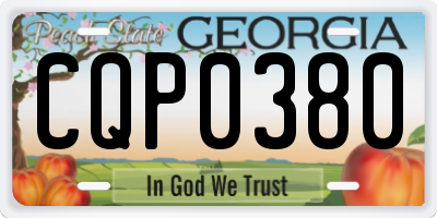 GA license plate CQP0380