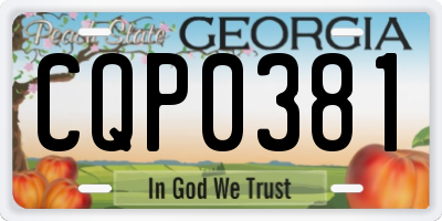 GA license plate CQP0381