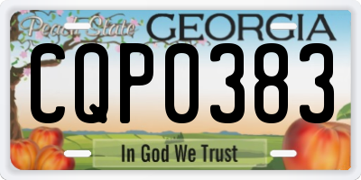 GA license plate CQP0383