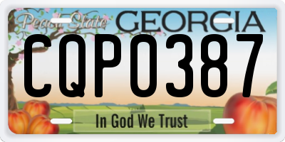GA license plate CQP0387