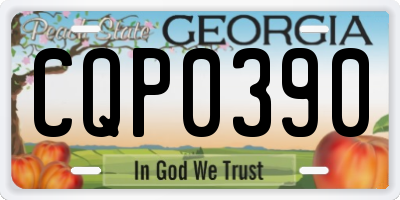 GA license plate CQP0390