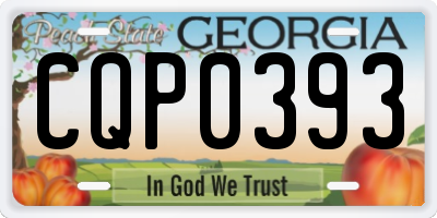 GA license plate CQP0393