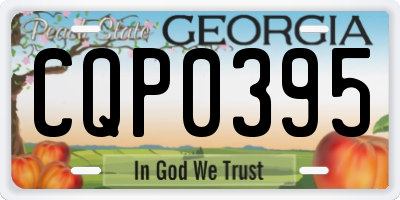 GA license plate CQP0395