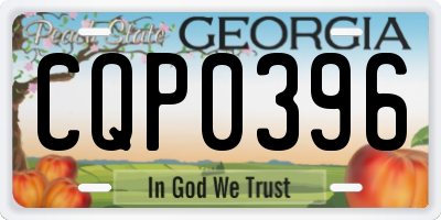 GA license plate CQP0396