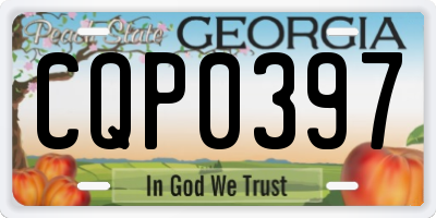 GA license plate CQP0397
