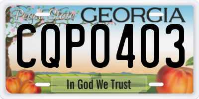 GA license plate CQP0403
