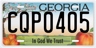 GA license plate CQP0405
