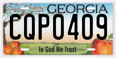 GA license plate CQP0409