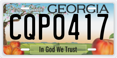GA license plate CQP0417