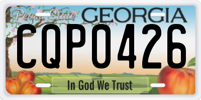 GA license plate CQP0426