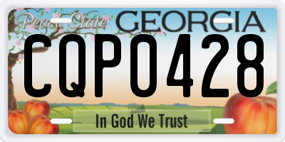GA license plate CQP0428