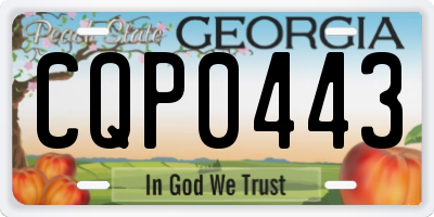 GA license plate CQP0443