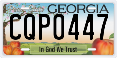GA license plate CQP0447