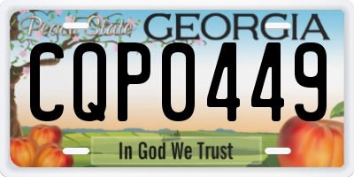 GA license plate CQP0449