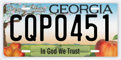 GA license plate CQP0451