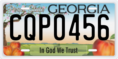 GA license plate CQP0456