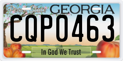 GA license plate CQP0463