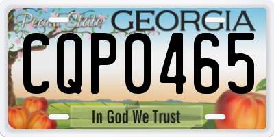 GA license plate CQP0465