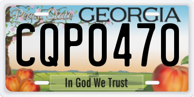 GA license plate CQP0470
