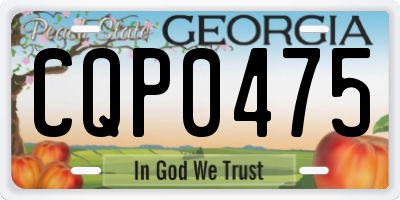 GA license plate CQP0475