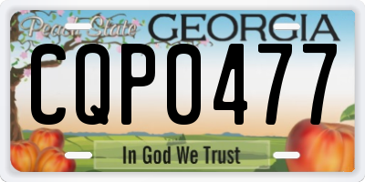 GA license plate CQP0477