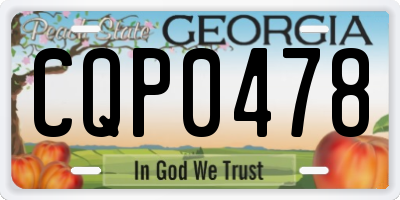 GA license plate CQP0478
