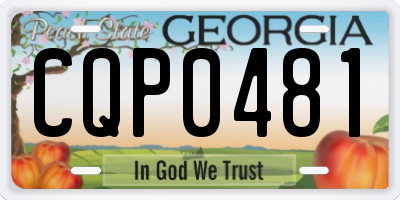 GA license plate CQP0481