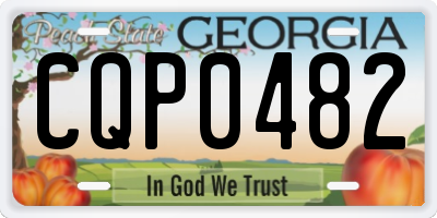 GA license plate CQP0482