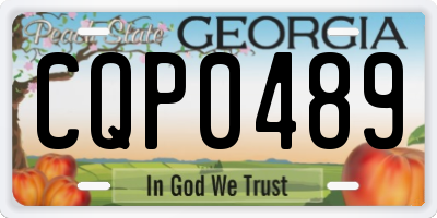 GA license plate CQP0489