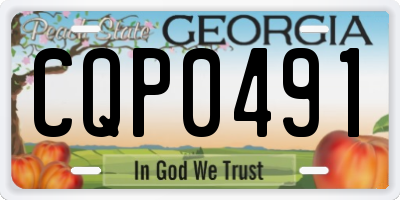 GA license plate CQP0491