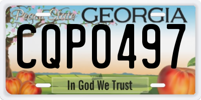 GA license plate CQP0497