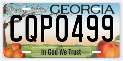 GA license plate CQP0499
