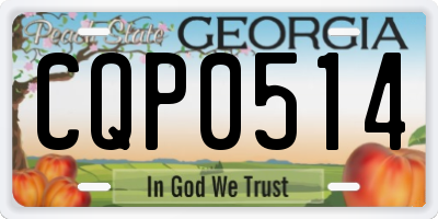 GA license plate CQP0514