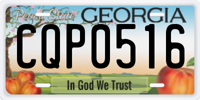GA license plate CQP0516