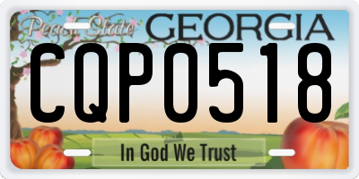 GA license plate CQP0518