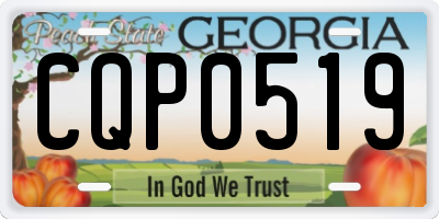 GA license plate CQP0519