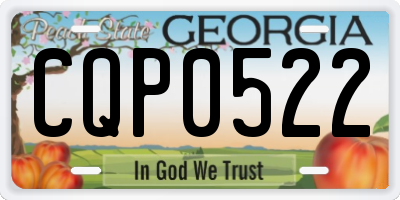GA license plate CQP0522