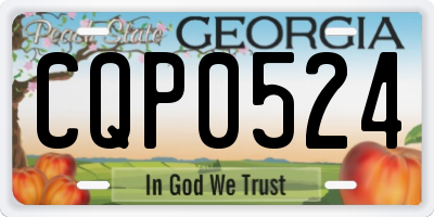 GA license plate CQP0524