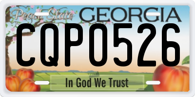 GA license plate CQP0526