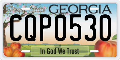 GA license plate CQP0530
