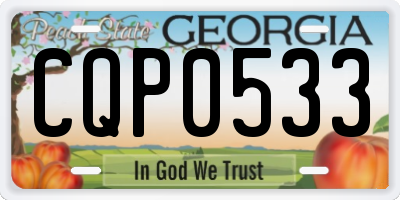 GA license plate CQP0533