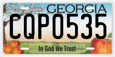 GA license plate CQP0535
