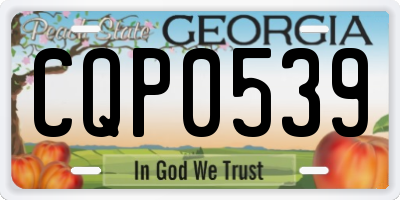 GA license plate CQP0539