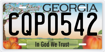 GA license plate CQP0542